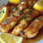 Straccetti di Pollo al Limone with tender chicken in lemon sauce