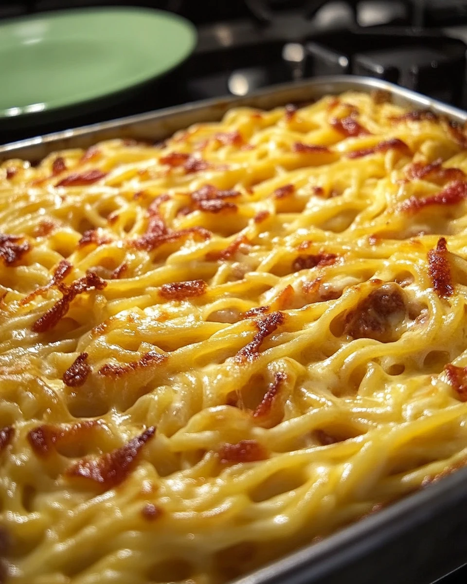 Trofie al forno with mushrooms and pancetta in saffron sauce dish