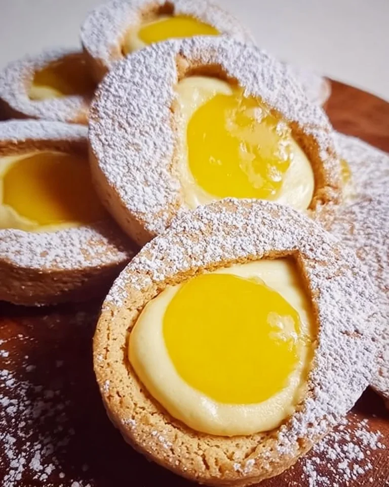 Biscotti a forma di uovo farciti con crema pasticcera