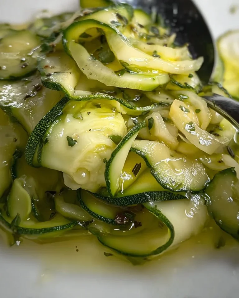 Piatto di Carpaccio di Zucchine fresco e colorato con condimenti aromatici.