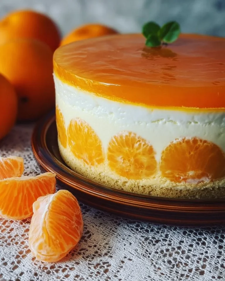 Cheesecake al mandarino con decorazioni fresche