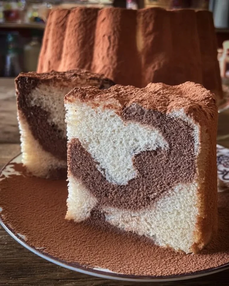 Chiffon cake giraffa al caffè e cacao, un dolce soffice e delizioso.