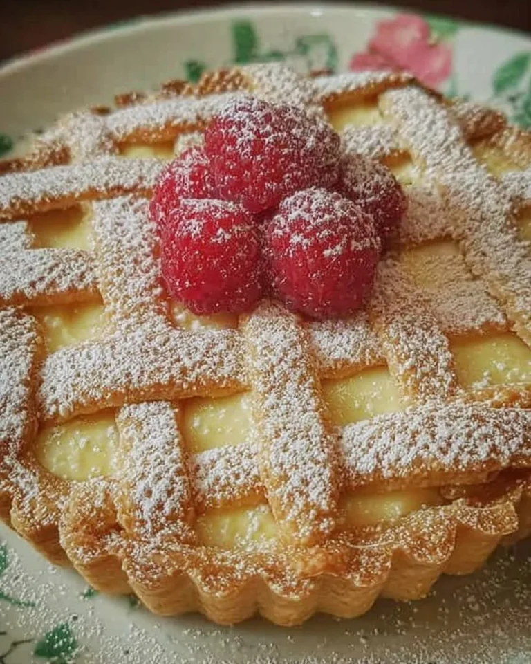 Crostata con crema pasticcera e ricotta decorata con frutta