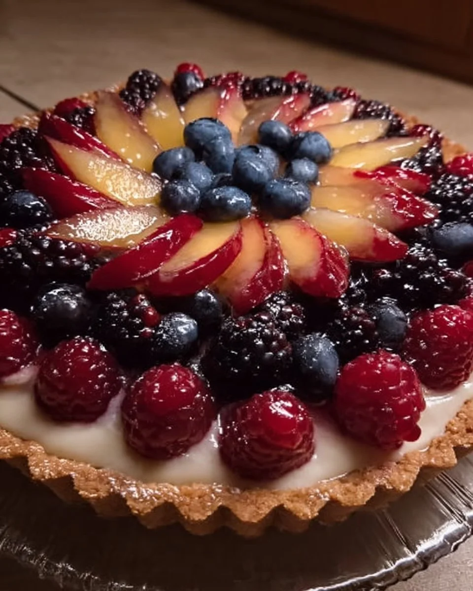 Crostata Senza Cottura con frutta fresca e crema