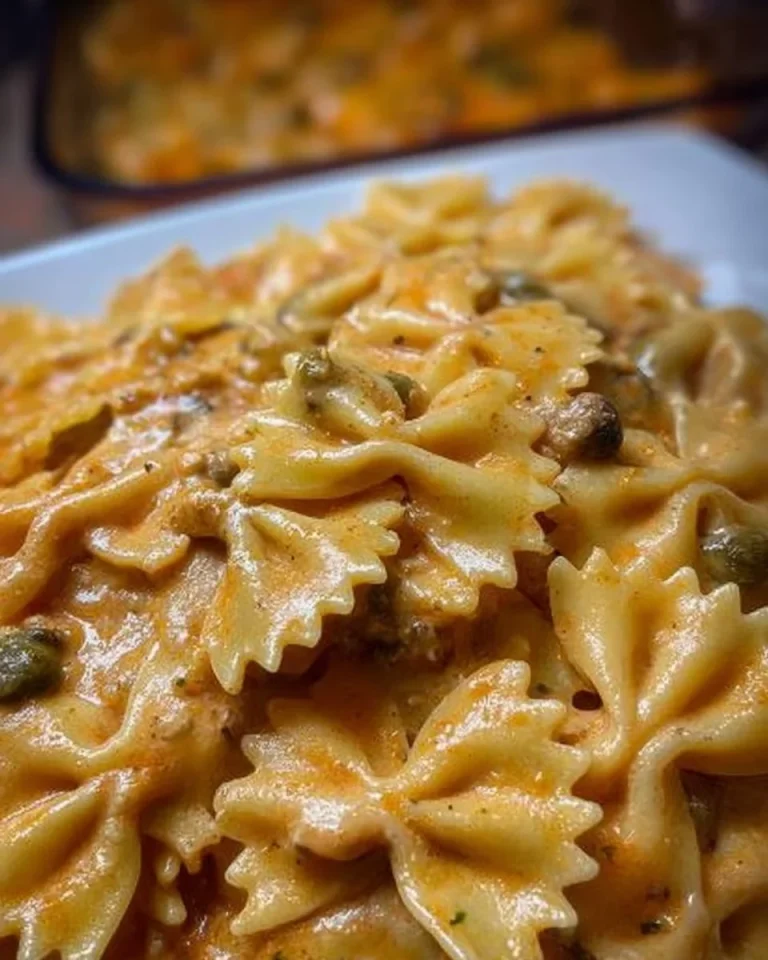 Piatto di Farfalle alla Boscaiola con funghi e pancetta