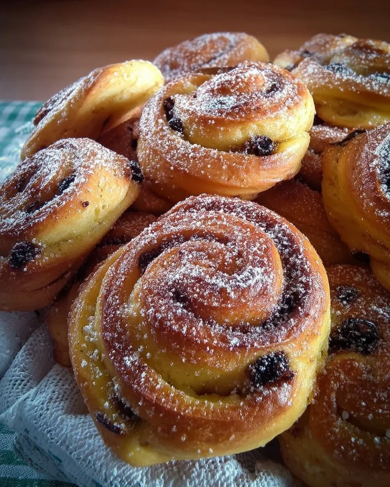 Girelle danesi dolci e soffici su un piatto elegante