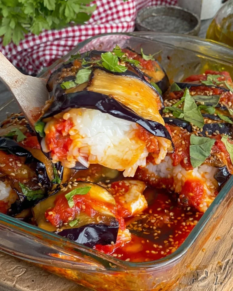 Involtini di Melanzane e Riso pronti da servire