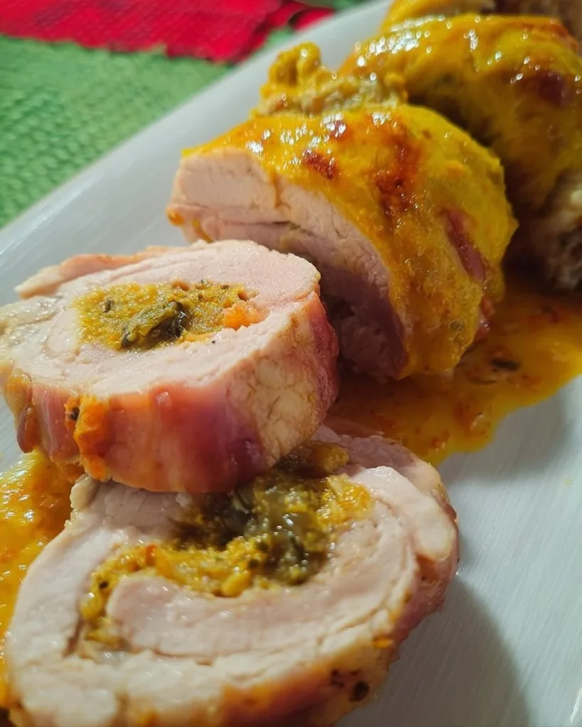 Involtini di tacchino allo zafferano con contorno di verdure fresche