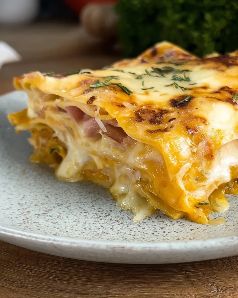 Lasagne di Zucca con Speck e Formaggio Filante, un piatto autunnale delizioso