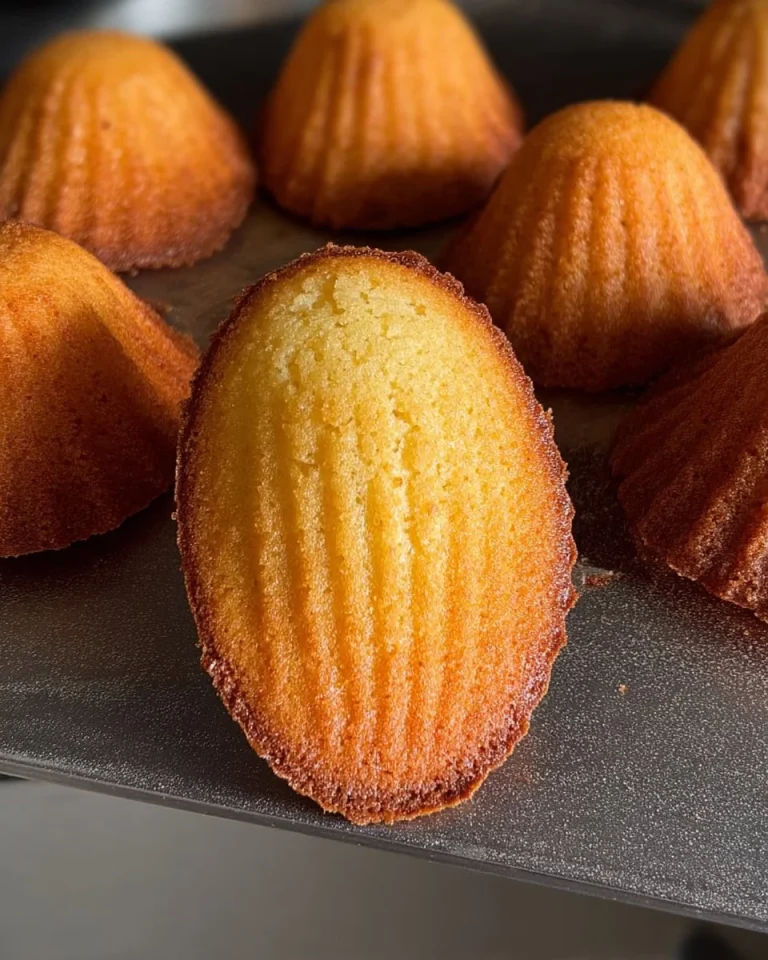 Deliziose madeleine fresche su un piatto bianco