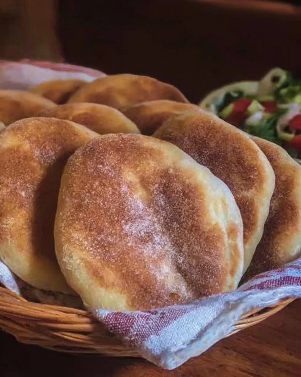 Pane pita fresco servito con ripieni gustosi e salsine