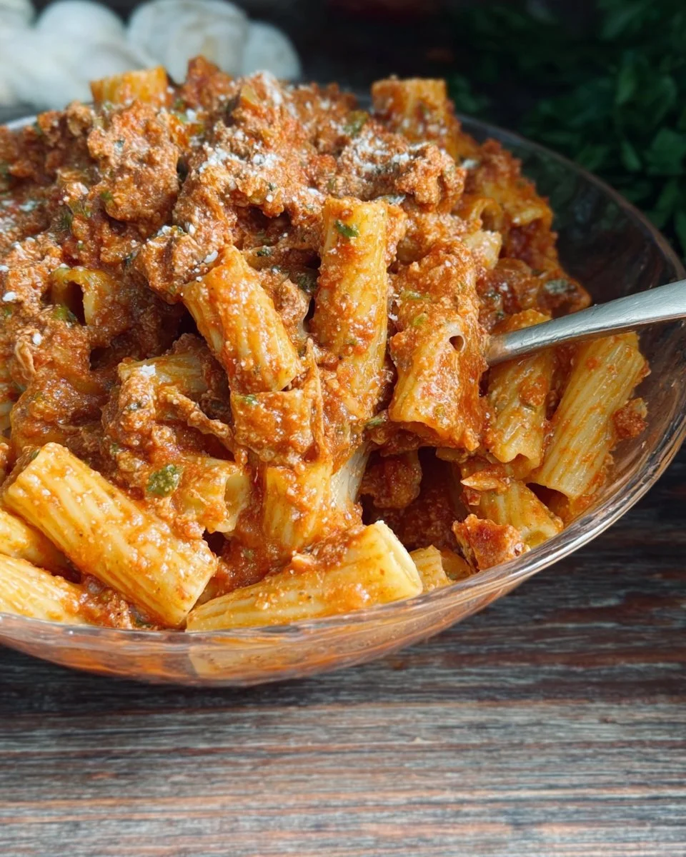 Pasta con Ricotta e Ragù, un piatto tipico della cucina italiana