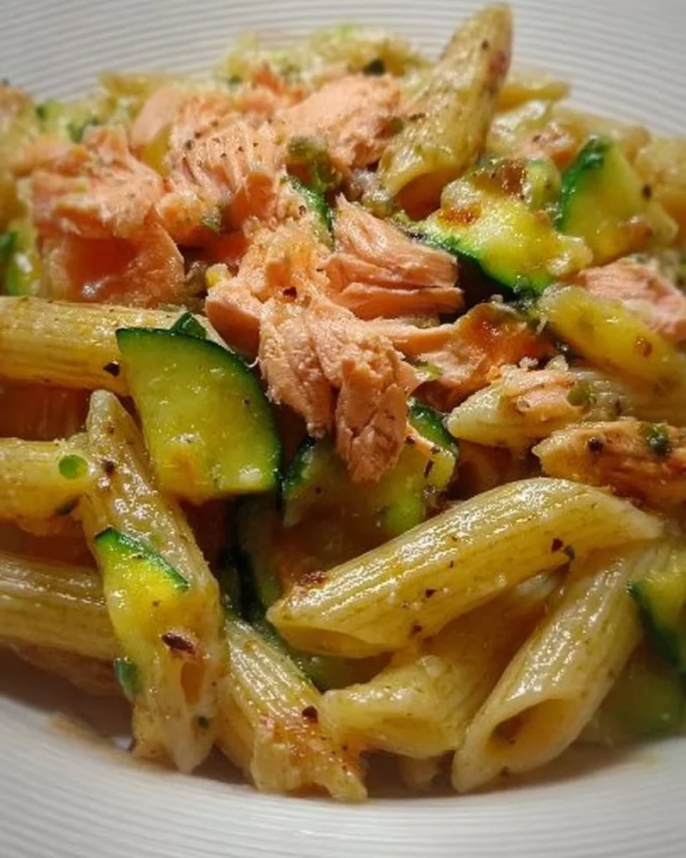 Pennoni zucchine e salmone con una deliziosa salsa cremosa