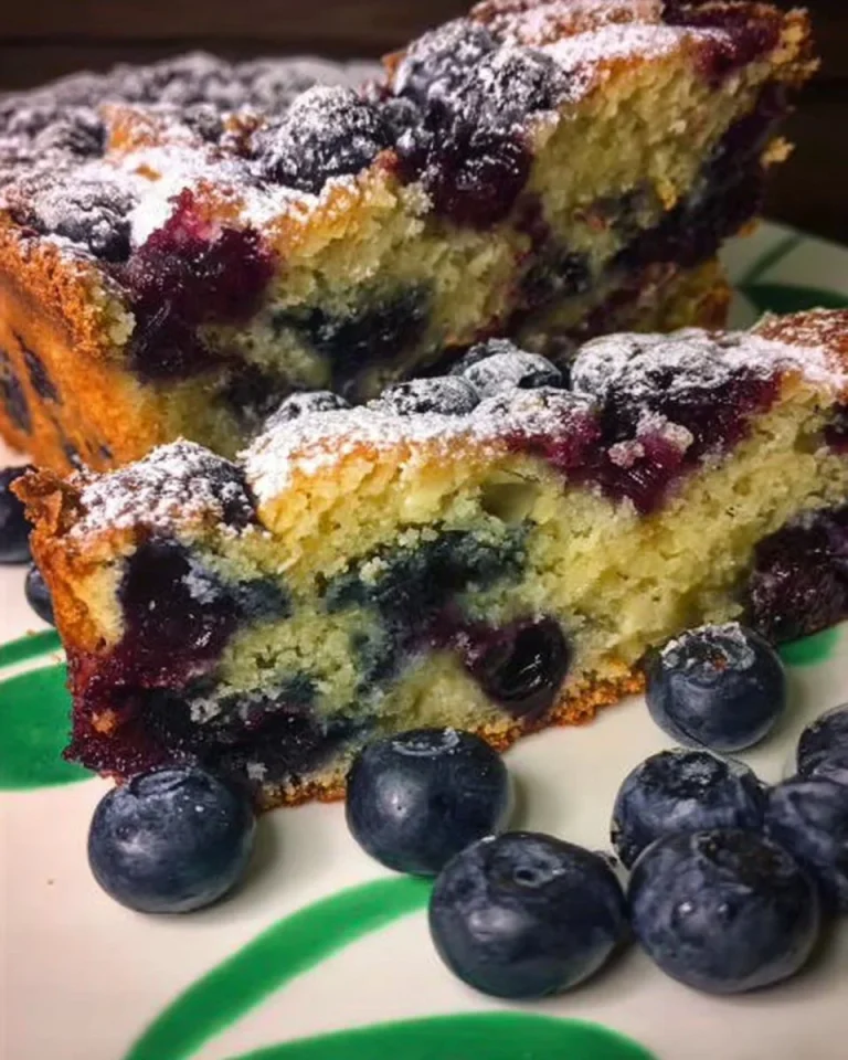 Plum cake con mirtilli freschi e fette di mela