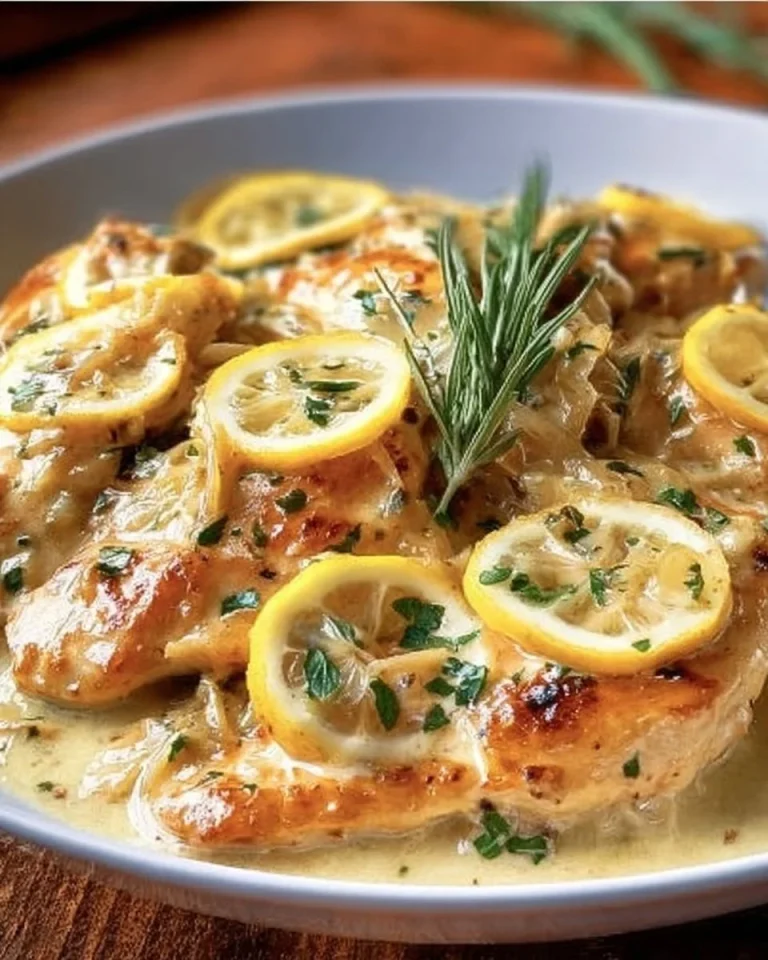 Pollo al Limone Cremoso servito con contorno fresco