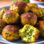 Polpette di zucchine croccanti e saporite servite su un piatto