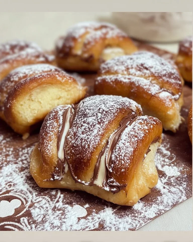 Sfogliatelle brioche ripiene di Nutella fresche e deliziose