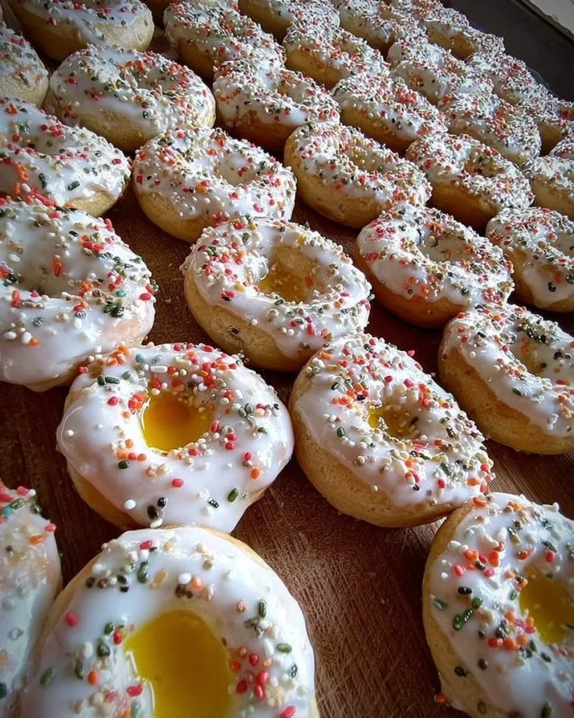 Tarallucci di Pasqua freschi e decorati su un tavolo di festa.