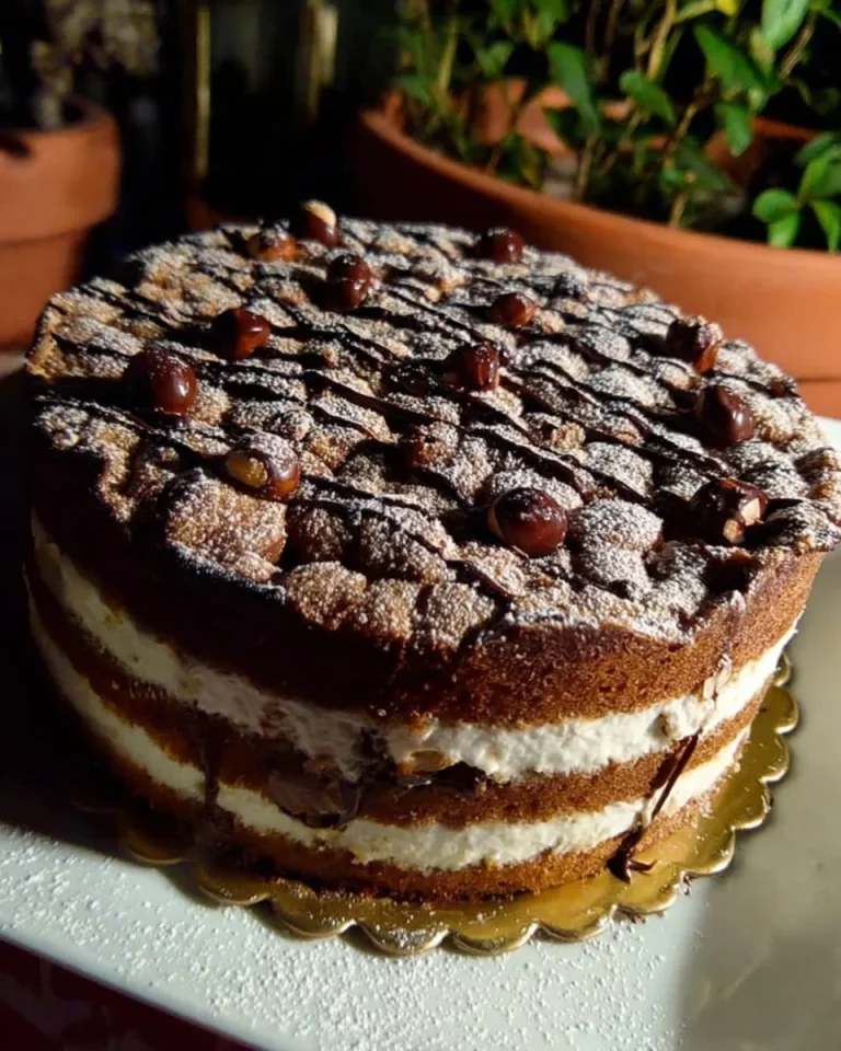 Torta al Croccantino di Nocciole con una crosta croccante e ricca di nocciole
