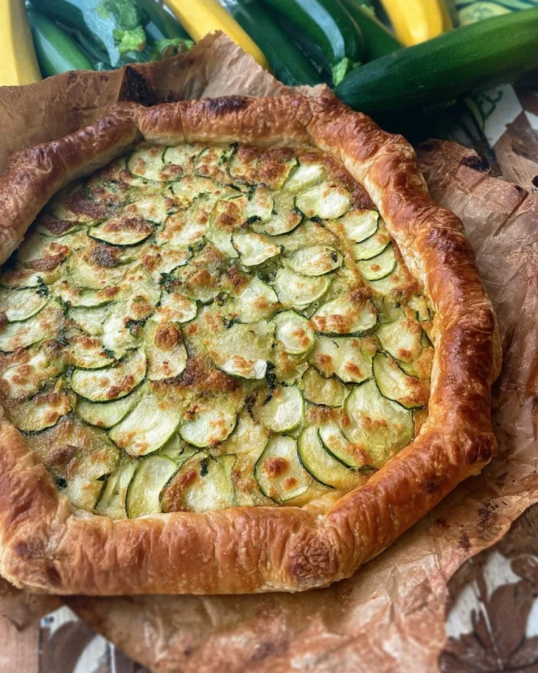 Torta di Sfoglia con Zucchine Crude pronta da servire