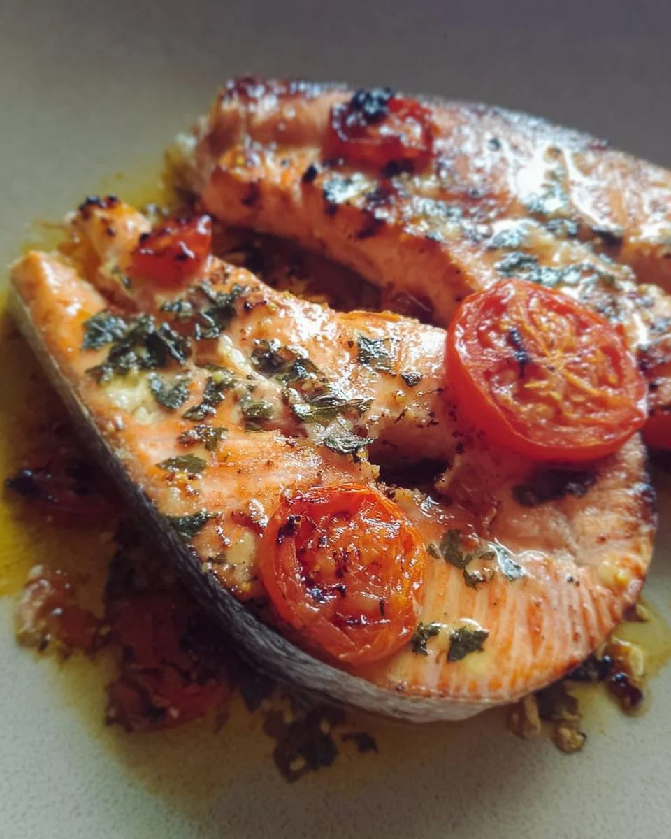 Tranci di salmone profumati pronti per essere serviti