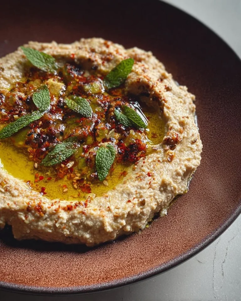 Baba Ganoush: crema di melanzane affumicate servita con pane pita.