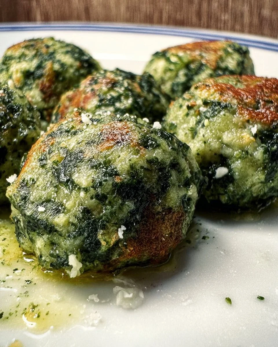 Canederli agli spinaci conditi con burro e salvia, un piatto tradizionale italiano