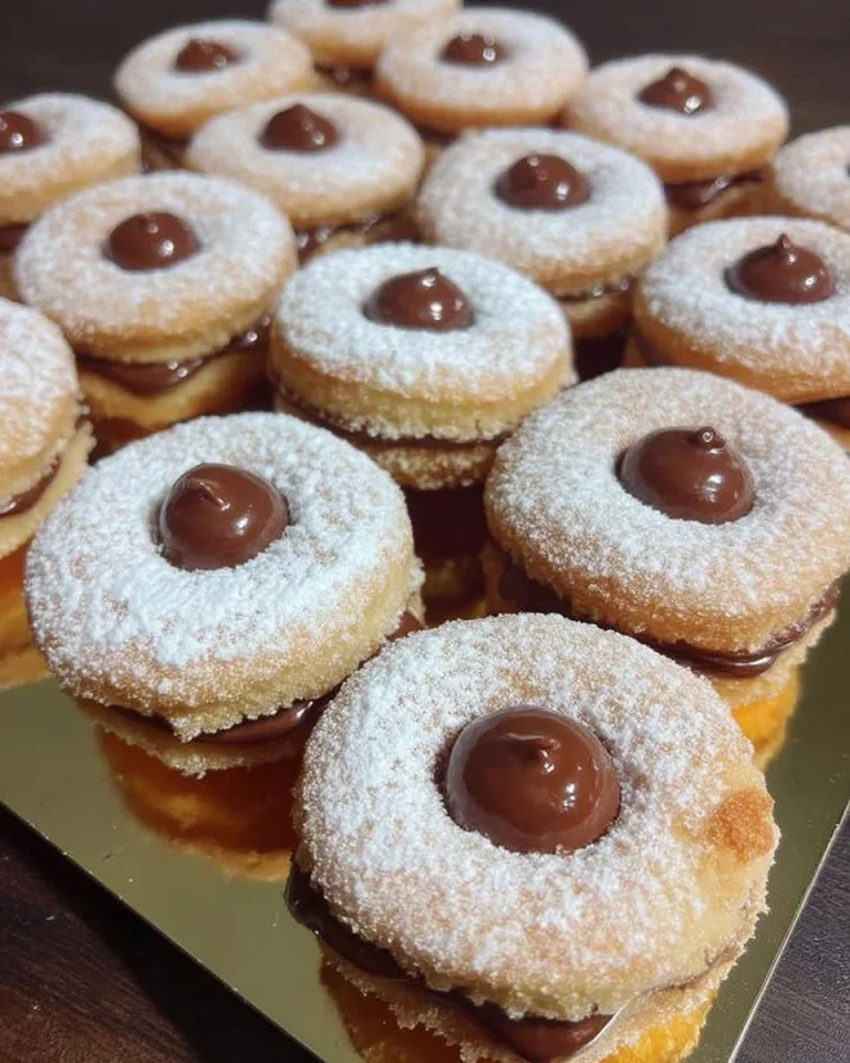 Ciambelline con Nutella appena sfornate su un piatto decorativo