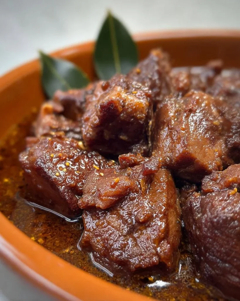 Piatto di cinghiale in umido con contorni tradizionali.