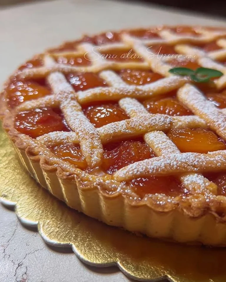 Crostata di albicocche, dolce tradizionale italiano con frutta fresca