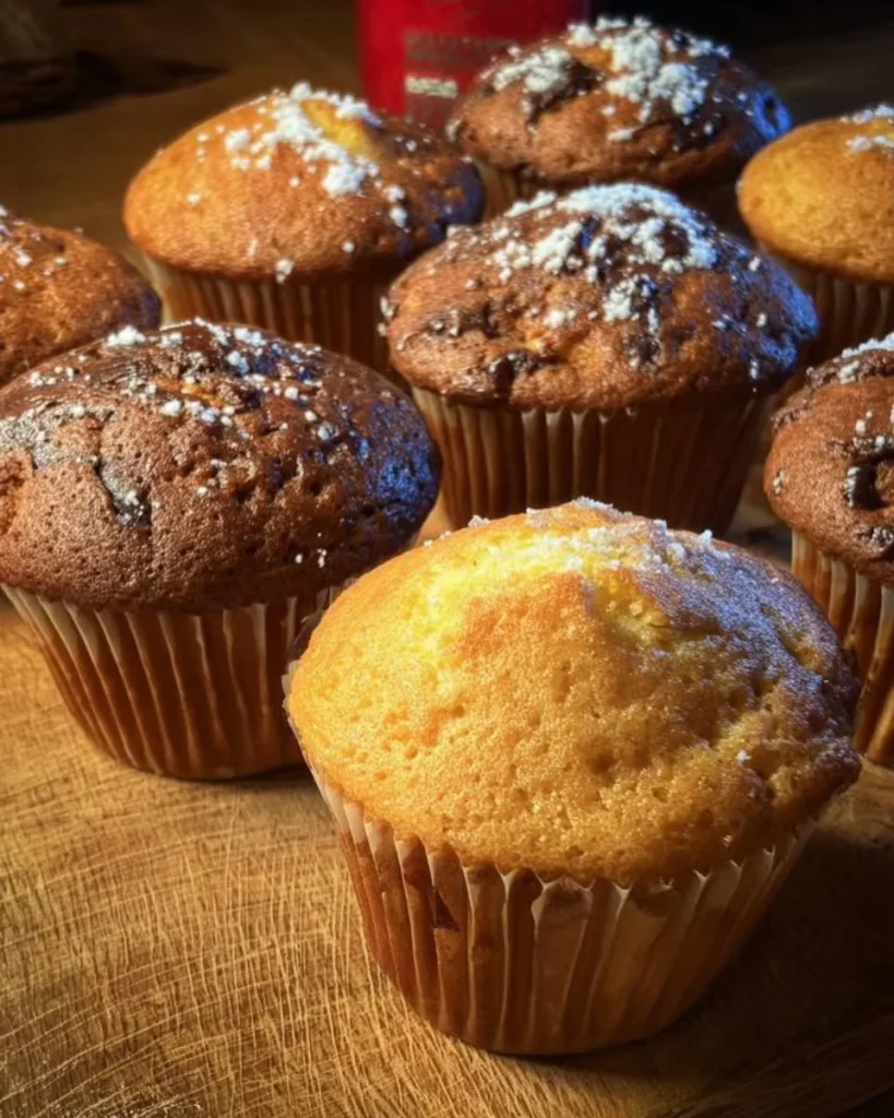 Muffin freschi e soffici appena sfornati.