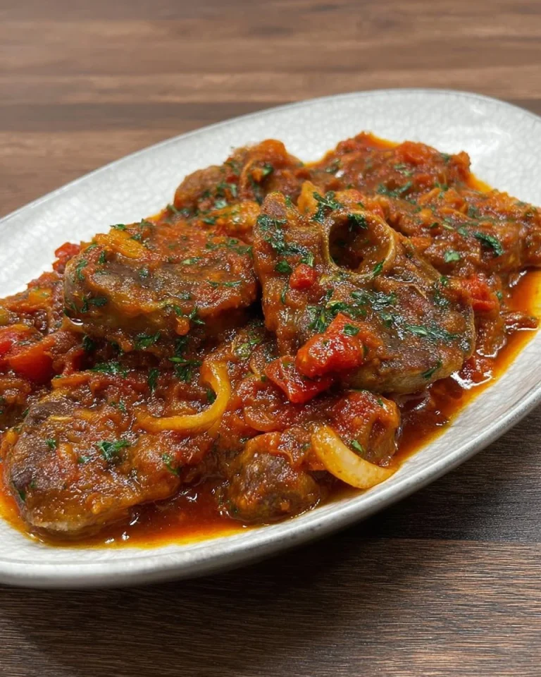 Ossibuchi in umido serviti con contorno di verdure