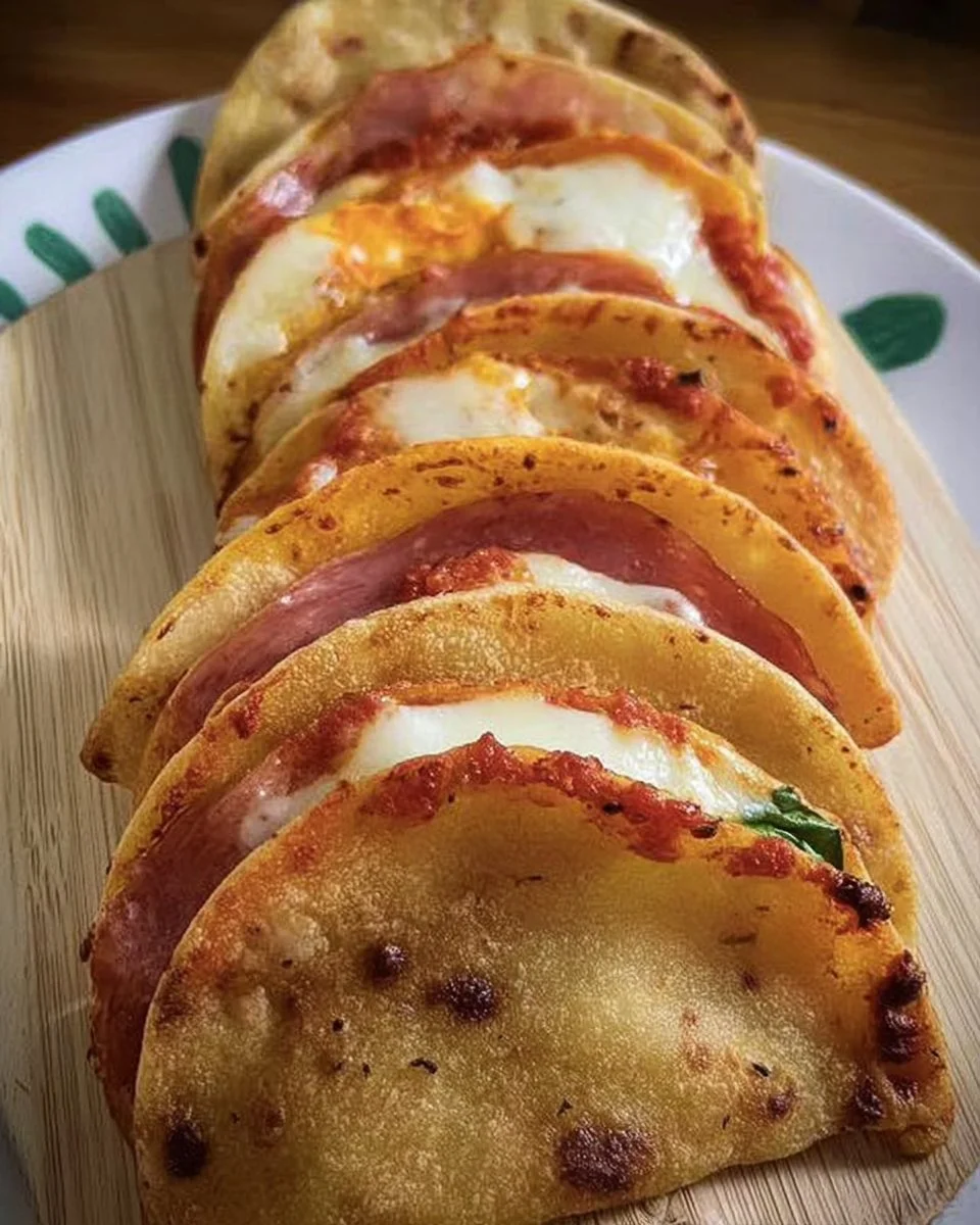 Pizzette tonde sottili e croccanti pronte da servire