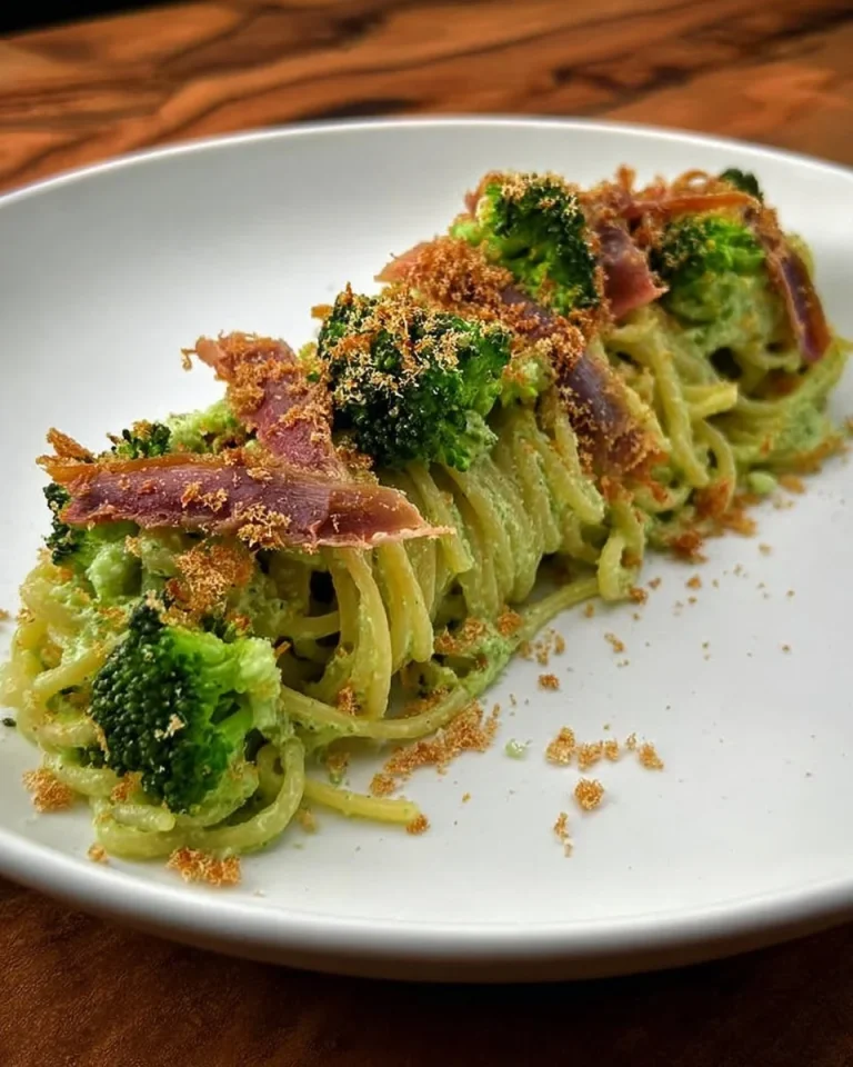 Piatto di spaghetti broccoli e alici con una spruzzata di limone.
