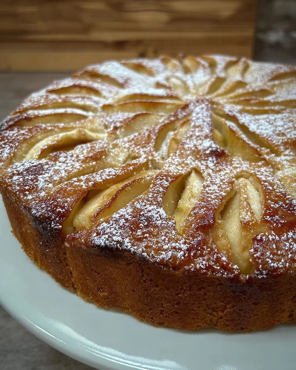 Deliziosa torta di mele appena sfornata con mele fresche e spezie.