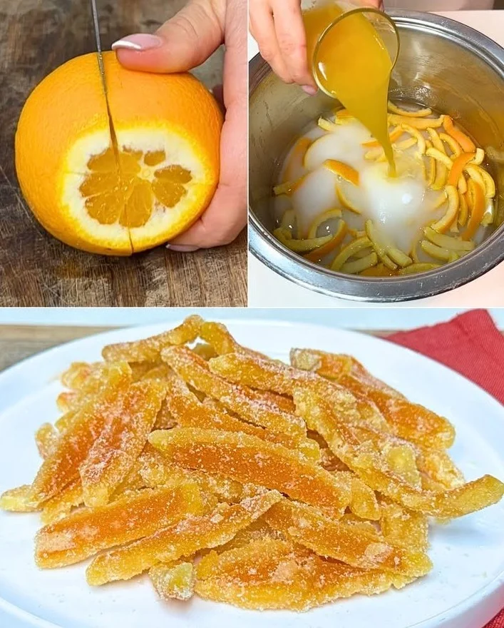 Deliziose arance candite pronte per essere gustate