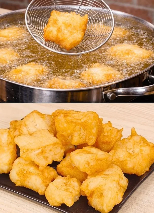 Baccalà Fritto in Pastella sopra un piatto bianco