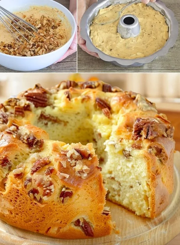 Ciambella salata con noci e formaggio, antipasto italiano delizioso e facile da preparare.