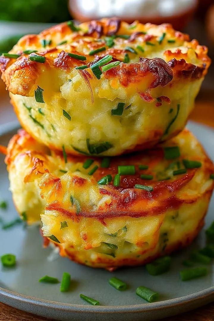 Muffin croccanti di patate e zucchine al parmigiano