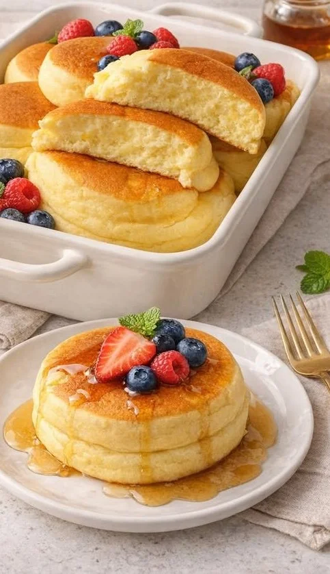 Pancake alti e soffici preparati con yogurt