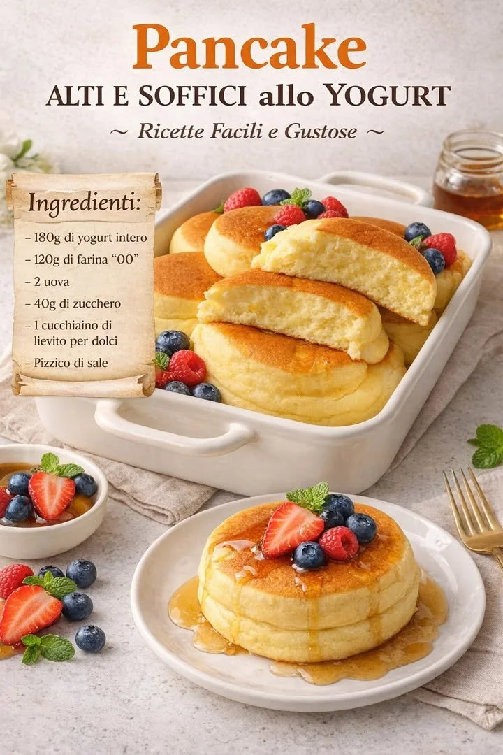 Pancake Alti e Soffici con Yogurt