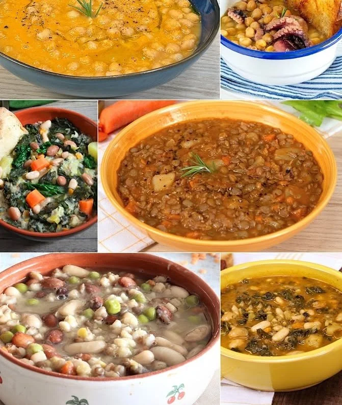 Varietà di zuppe e minestre nutrienti e leggere per rimettersi in forma dopo le festività