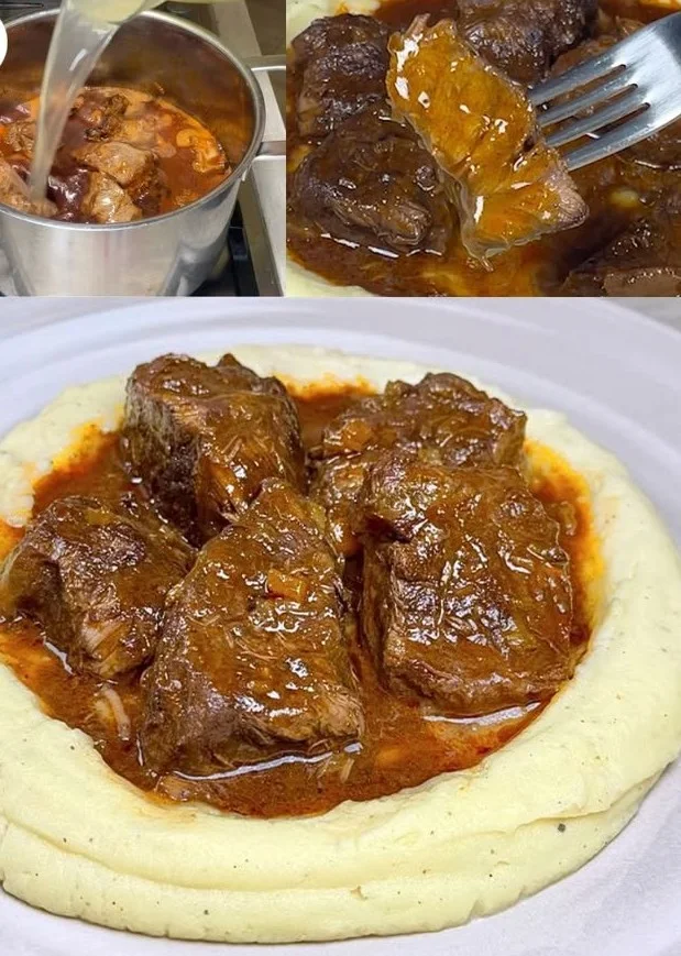 Stracotto di Manzo, piatto tradizionale italiano cucinato con carne tenera e aromi