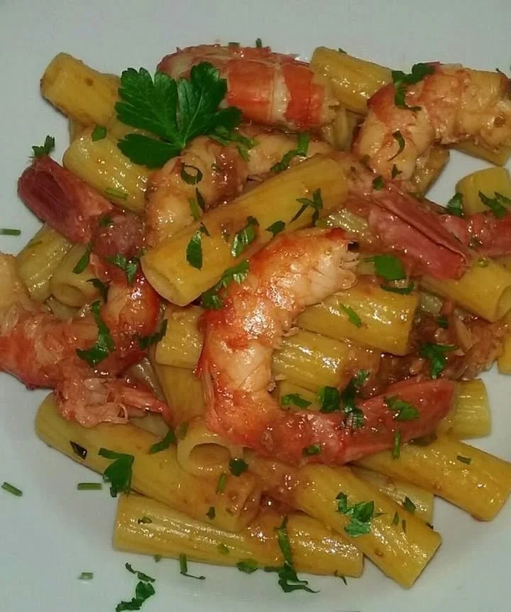 Tortiglioni con code di gamberoni